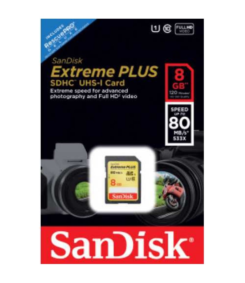 SANDISK Extreme SDHC 8GB, 80MB/SUHS1, ClasS10