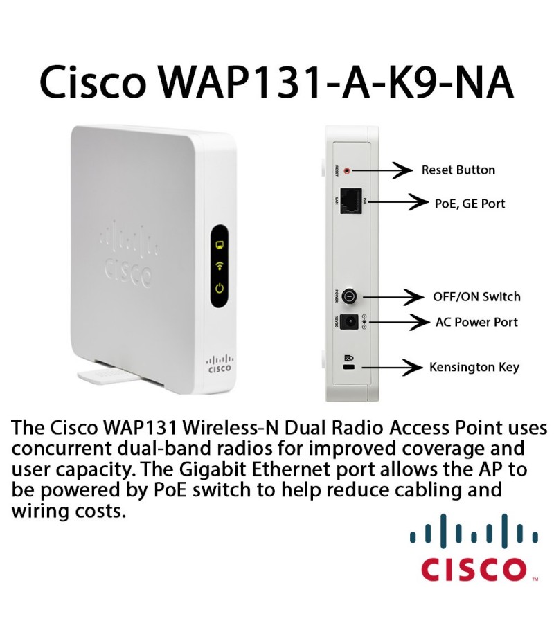 CISCO WAP-131 ACCESS POINT DUAL BAND POE