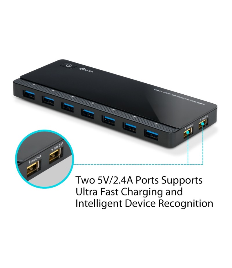 TP-LINK UH720 USB3.0 7PORT HUB WITH 2 SMART CHARGING PORT