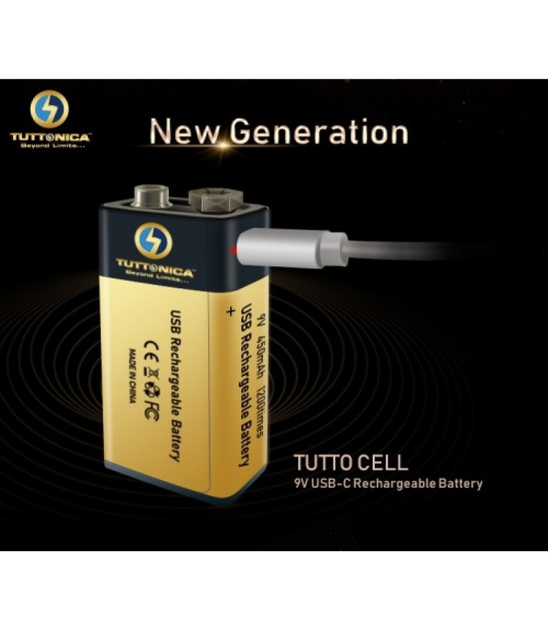 TUTTONICA 9V TYPE C RECHARGEABLE BATTERY