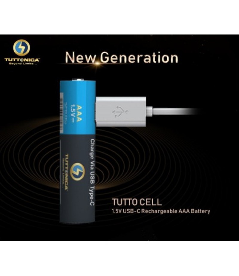 TUTTONICA AAA TYPE-C RECHARGEABLE BATTERY (4 BATTERY PACK)