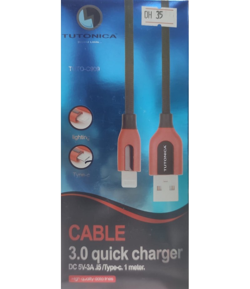 TUTTONICA USB TO TYPE C CABLE QUICK CHARGE 3.0 1M