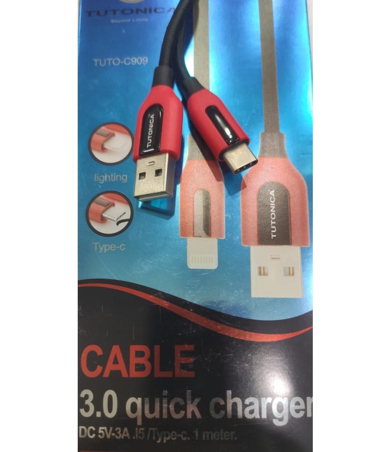 TUTTONICA USB TO TYPE C CABLE QUICK CHARGE 3.0 1M