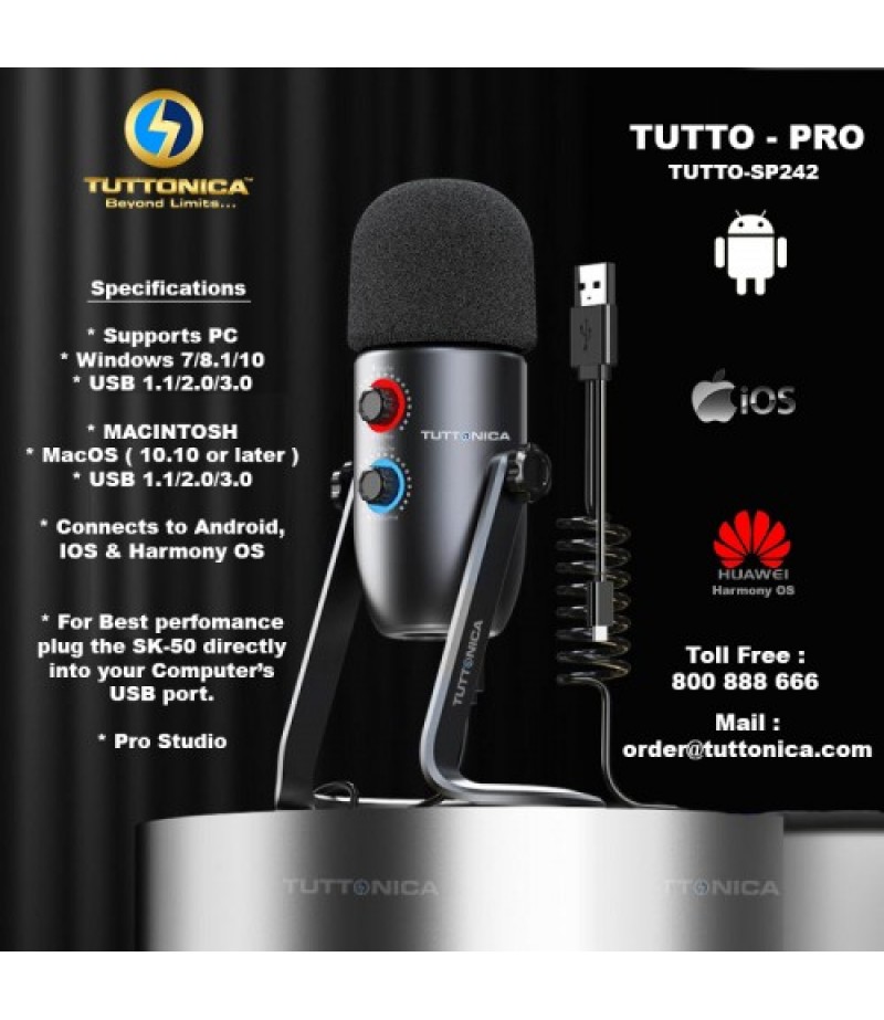 TUTTONICA WIRED CONDENSER MICROPHONE TYPE C & USB