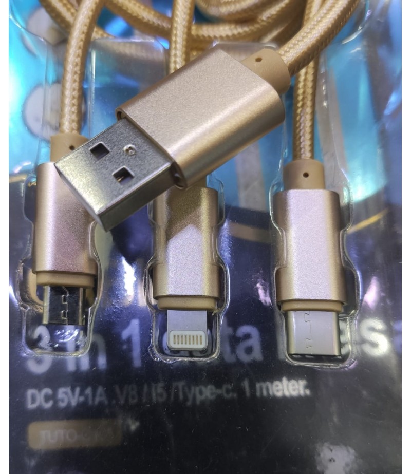 TUTTONICA 3 in 1 USB charging Cable 1M