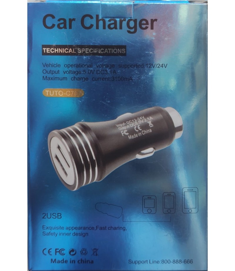 TUTTONICA  CAR CHARGER 2 USB 3.1A