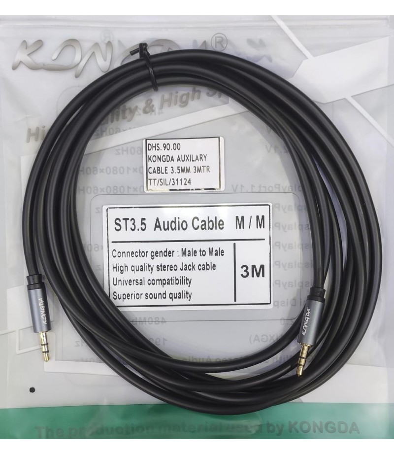 KONGDA AUDIO CABLE 3.5mm 3m