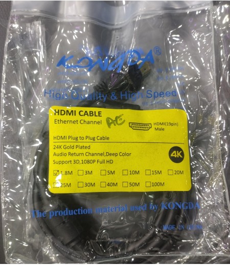 KONGDA HDMI CABLE 1.8M 4K