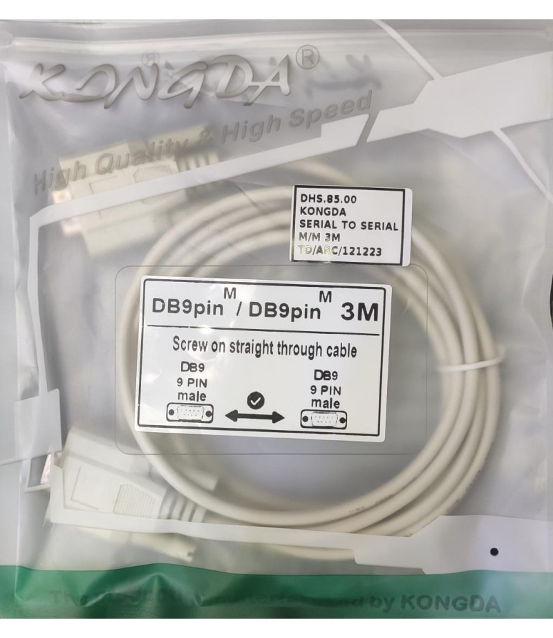 KONGDA DB9 Male TO DB9 Male Serial cable  3m