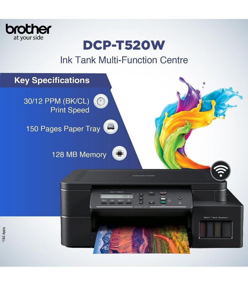 BROTHER ALL IN ONE INK TANK PRINTER  DCP-T520W