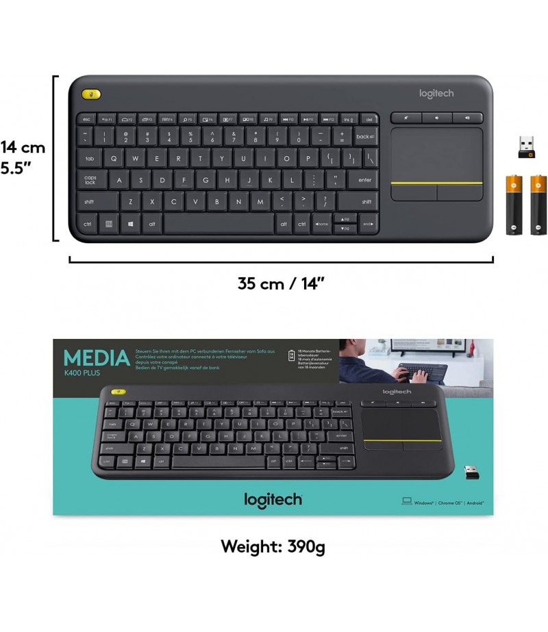 Logitech K400 Plus Wireless Keyboard with Touchpad