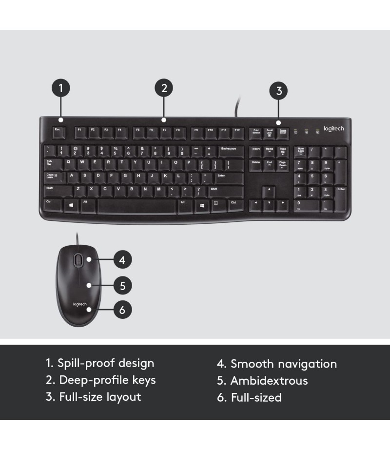 Logitech MK120 USB Keyboard and Mouse Combo