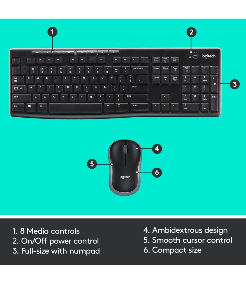 Logitech Wireless MK270 Keyboard And Mouse Combo