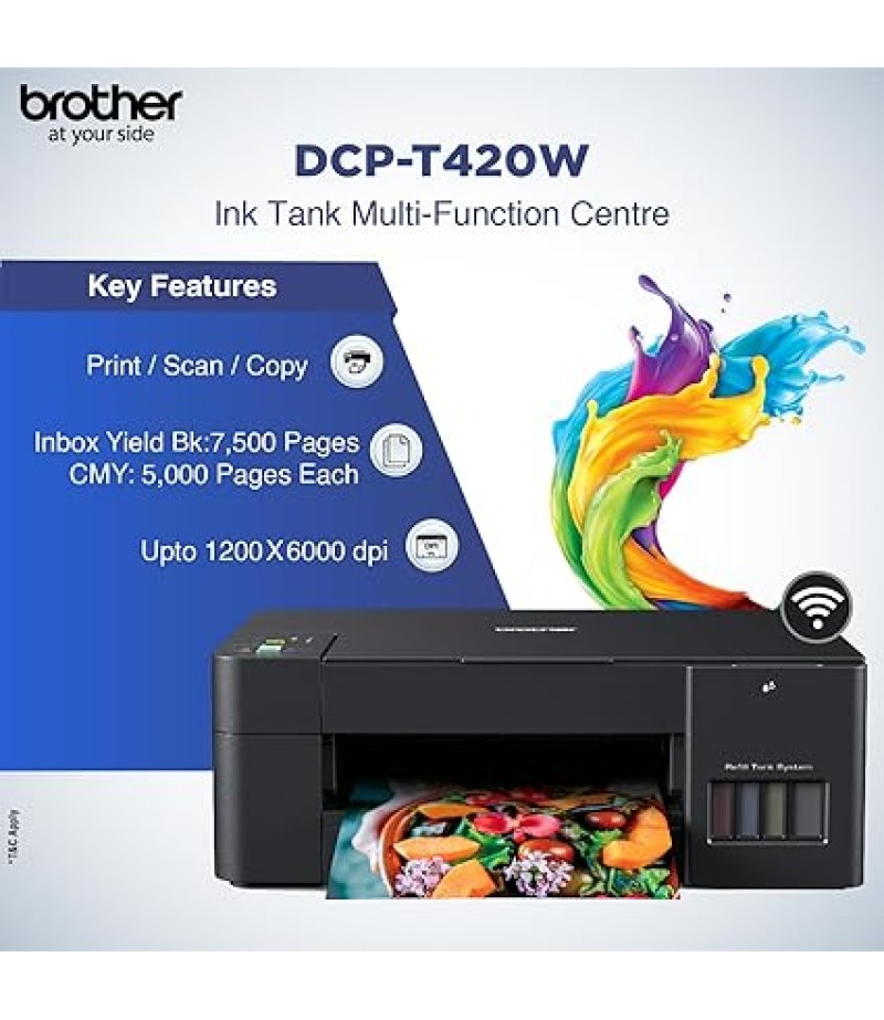 BROTHER Wireless Ink Tank Printer, DCP-T420W