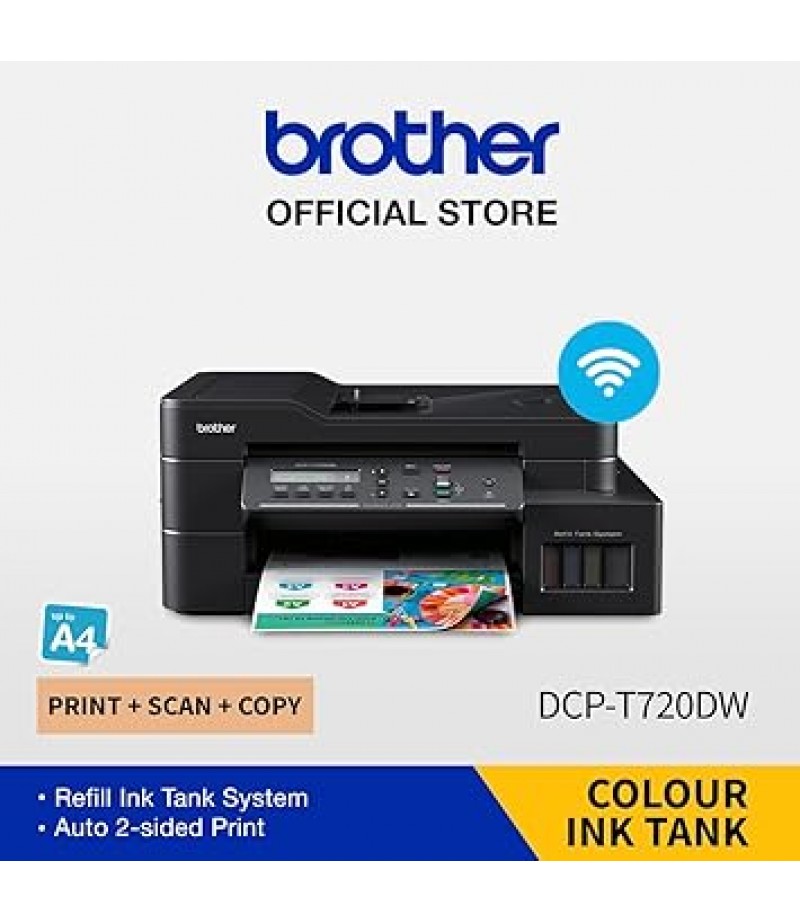 Brother Wireless All In One Ink Tank Printer, DCP-T720DW