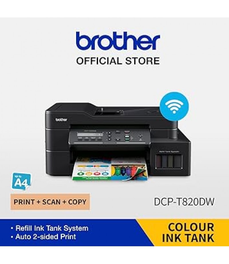 Brother Wireless All In One Ink Tank Printer, DCP-T820DW