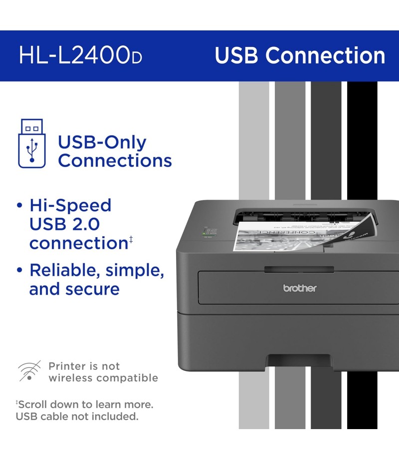 Brother HL-L2400D Compact Double Sided Printing Monochrome Laser Printer