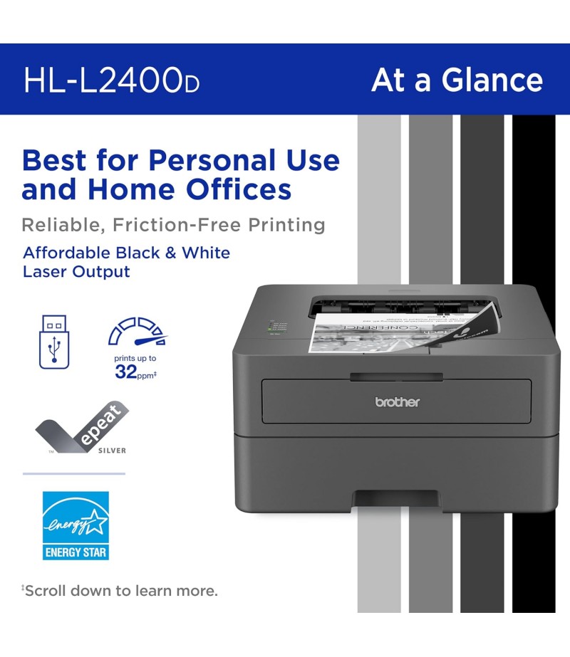 Brother HL-L2400D Compact Double Sided Printing Monochrome Laser Printer