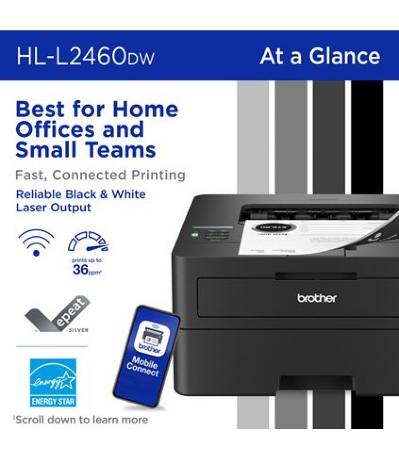 Brother Wireless HL-L2460DW Compact Monochrome Laser Printer