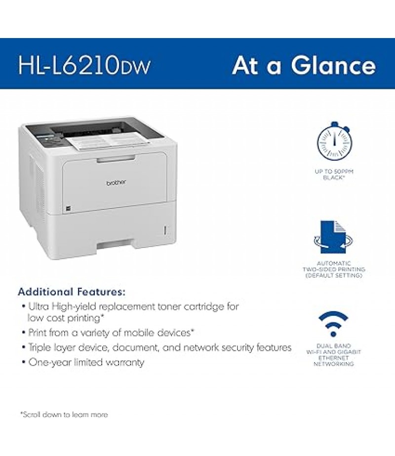 Brother HL-L6210DW Business Monochrome Laser Printer