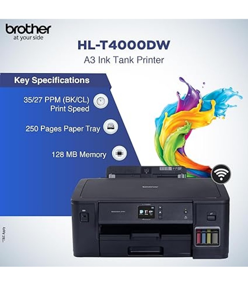 BROTHER A3 Inkjet Printer, HL-T4000DW