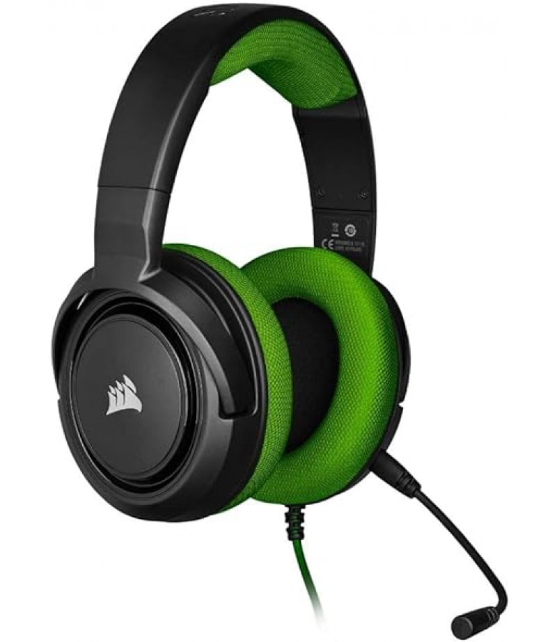 Corsair HS35 - Stereo Gaming Headset - Memory Foam Earcups - Discord Certified - Works with PC, Xbox Series X, Xbox Series S, Xbox One, PS5, PS4, Nintendo Switch, and Mobile - Green | CA-9011197-NA