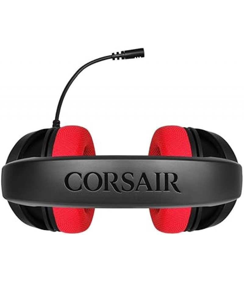 Corsair Hs35 - Stereo Gaming Headset Discord Certified Memory Foam Earcups Works With Pc, Xbox Series X, S, One, Ps5, Ps4, Nintendo Switch And Mobile - Red, Wired | CA-9011198-NA