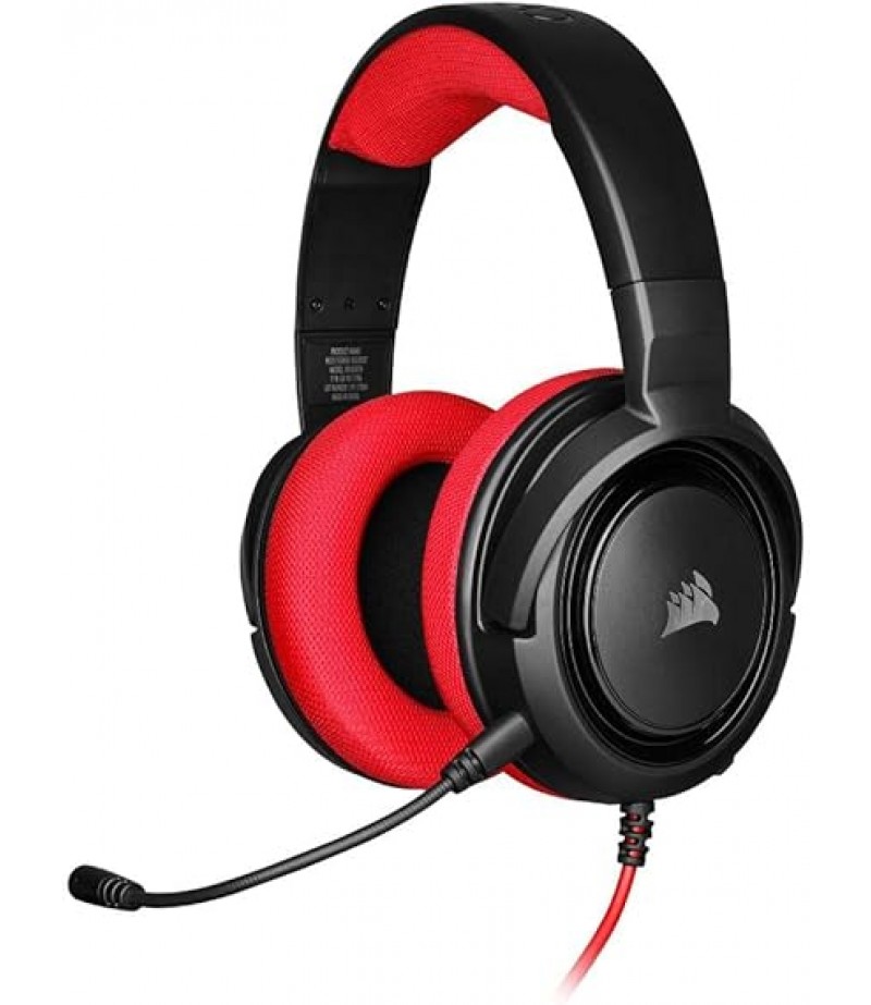 Corsair Hs35 - Stereo Gaming Headset Discord Certified Memory Foam Earcups Works With Pc, Xbox Series X, S, One, Ps5, Ps4, Nintendo Switch And Mobile - Red, Wired | CA-9011198-NA