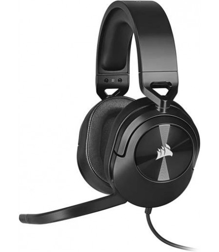 Corsair HS55 Surround Wired Gaming Headset, Dolby Audio 7.1, 20Hz - 20 kHz Frequency Response, 50mm Drivers, 1.8m Cable Length, For PC / Mac / PS4 & 5 / Xbox One Series, Carbon | CA-9011265-NA