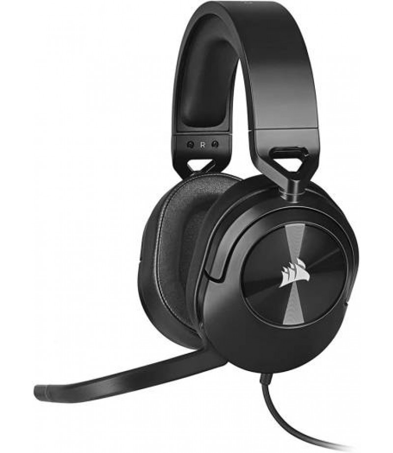 Corsair HS55 Surround Wired Gaming Headset, Dolby Audio 7.1, 20Hz - 20 kHz Frequency Response, 50mm Drivers, 1.8m Cable Length, For PC / Mac / PS4 & 5 / Xbox One Series, Carbon | CA-9011265-NA