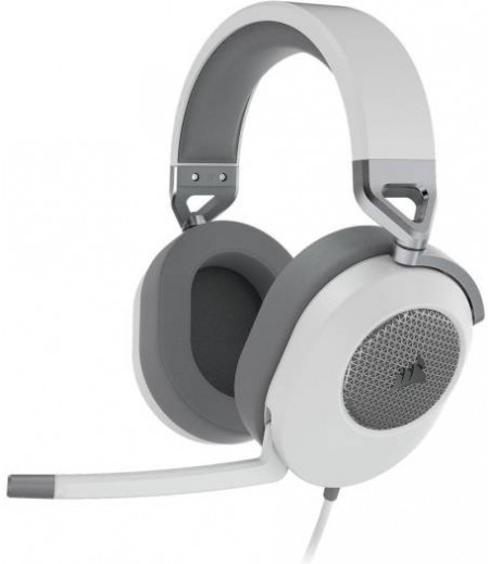 Corsair HS65 Surround Wired Gaming Headset, Dolby Audio 7.1, 20Hz - 20 kHz Frequency Response, 1.8m Cable Length, Omni Directional, 50mm Drivers, For PC / Mac / PS4/5, Xbox One, White | CA-9011271-NA