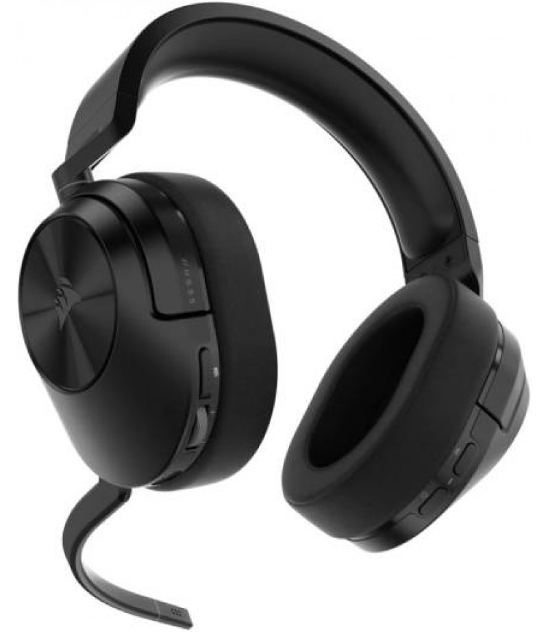 Corsair HS55 Wireless Multiplatform Gaming Headset, 50mm Neodymium Drivers, Bluetooth / 2.5 GHz, 7.1 Surround Sound, Up to 24H Battery, PC, PS5, PS4, Nintendo Switch, Mobile, Carbon | CA-9011280-EU