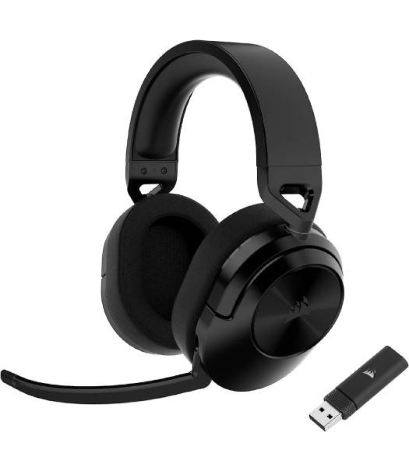 Corsair HS55 Wireless Multiplatform Gaming Headset, 50mm Neodymium Drivers, Bluetooth / 2.5 GHz, 7.1 Surround Sound, Up to 24H Battery, PC, PS5, PS4, Nintendo Switch, Mobile, Carbon | CA-9011280-EU