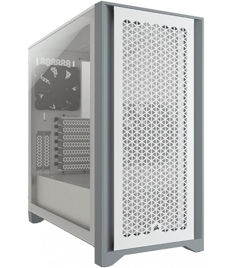 Corsair 4000D Airflow Tempered Glass Mid-Tower Atx Case (High-Airflow Front Panel, Tempered Glass Side Panel, Rapidroute Cable Management System, Spacious Interior, Two Included 120 mm Fans) White | CC-9011201-WW