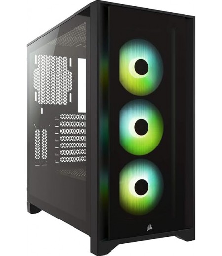 Corsair Icue 4000X Rgb Tempered Glass Mid-Tower Atx Case, Black, 52.6 | CC-9011204-WW