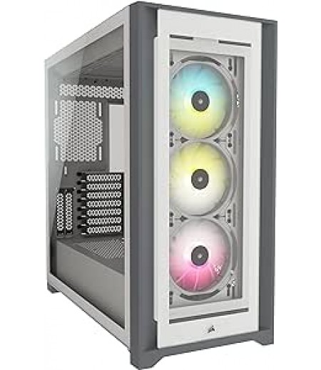 Corsair Icue 5000X Cc-9011213-Ww Rgb Tempered Glass Mid-Tower Atx Pc Smart Case — White | ‎CC-9011213-WW