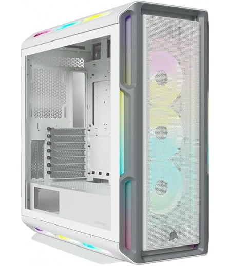 Corsair Icue 5000T Rgb Tempered Glass Mid-Tower Smart Case, White | CC-9011231-WW