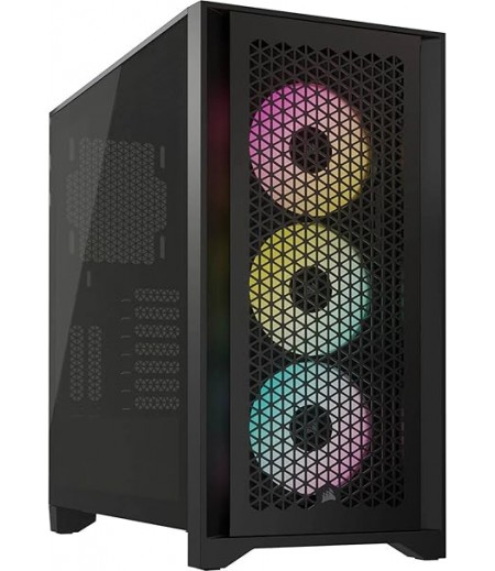 Corsair iCUE 4000D RGB Airflow Mid-Tower Case - 3X AF120 RGB Elite Fans - iCUE Lighting Node PRO Controller - High-Airflow Design - CORSAIR RapidRoute Cable Management System - Black | CC-9011240-WW