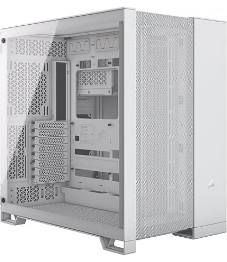 CORSAIR 6500D AIRFLOW Mid-Tower ATX PC Case – No Fans Included – Dual-Chamber Design – Wide Cooling Flexibility – Reverse Connection Motherboard Compatible – White | CC-9011260-WW