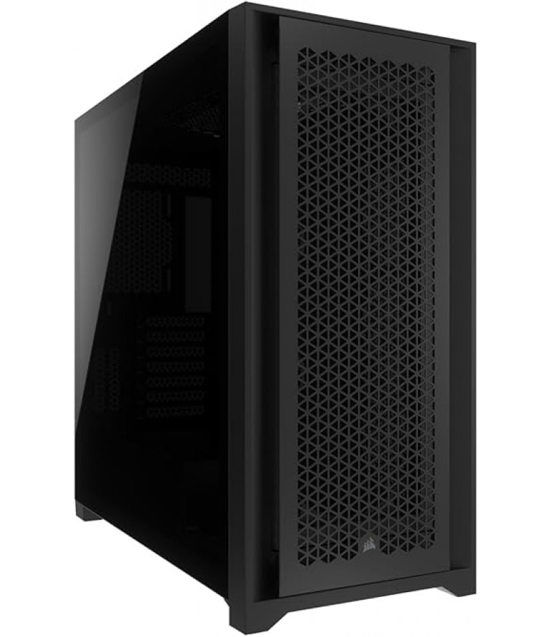 CORSAIR 5000D CORE AIRFLOW Mid Tower ATX PC Case – No Fans Included – Tempered Glass Side Panel – High-Airflow Design – Spacious Interior For Multiple 360mm Radiators – Black | CC-9011261-WW