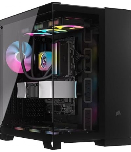 CORSAIR iCUE LINK 6500X RGB Mid-Tower ATX Dual Chamber PC Case – Panoramic Tempered Glass - Reverse Connection Motherboard Compatible – 3x CORSAIR RX120 RGB Fans Included – Black | CC-9011269-WW