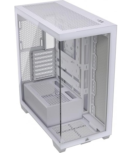 CORSAIR 3500X Mid-Tower ATX PC Case – Panoramic Tempered Glass – Reverse Connection Motherboard Compatible – No Fans Included – White | CC-9011277-WW