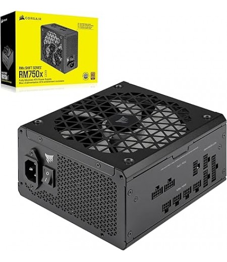 Corsair RM750x SHIFT Fully Modular ATX Power Supply - 80 PLUS Gold - ATX 3.0 - PCIe 5.0 - Zero RPM - Modular Side Interface - Black | CP-9020251-UK