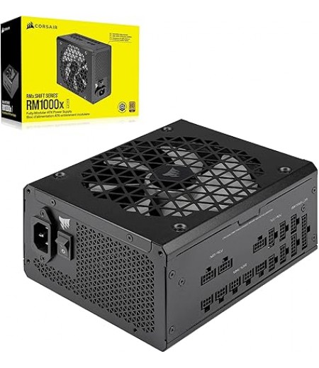 Corsair RM1000x Shift Fully Modular ATX Power Supply - Modular Side Interface - ATX 3.0 & PCIe 5.0 Compliant - Zero RPM Fan Mode - 105°C-Rated Capacitors - 80 Plus Gold Efficiency - Black | CP-9020253-UK 