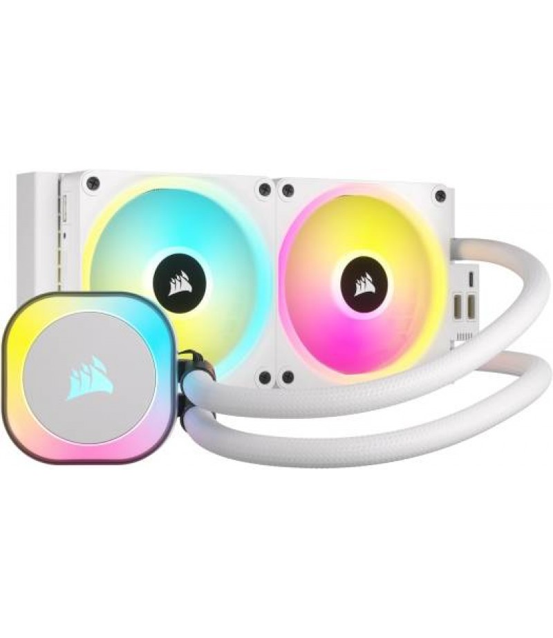 CORSAIR iCUE LINK H100i RGB AIO White, 240mm Radiator Liquid CPU Cooler | CW-9061005-WW