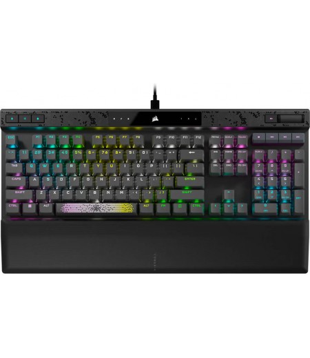 Corsair K70 Max RGB Full-Size Mechanical Keyboard, Corsair MGX Switches, Magnetic Wrist Rest, Double-Shot PBT, Full Key (NKRO), 100% Anti-Ghosting, Wired Connectivity, Black | CH-910961G-NA