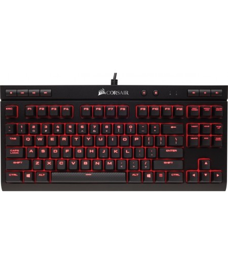 Corsair K63 Compact Mechanical Gaming Tenkeyless Keyboard, Cherry MX Red Switches, Full Key (NKRO), 100% Anti-Ghosting, USB 2.0 Type-A Wired Connectivity, Black | CH-9115020-NA