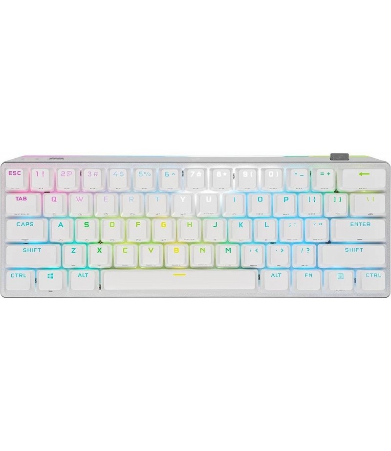 Corsair K70 RGB Pro Mini Wireless Mechanical Gaming Keyboard, Swappable Cherry MX Switches, PBT Double Shot Keycaps, For PC / Mac / Mobile / Playstation, English Layout, White | CH-9189110-NA