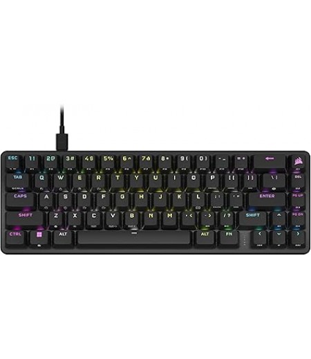 Corsair K65 PRO Mini RGB 65% Optical-Mechanical Wired Gaming Keyboard - OPX Switches - PBT Double-Shot Keycaps - iCUE Compatible - QWERTY NA Layout - Black | CH-91A401A-NA