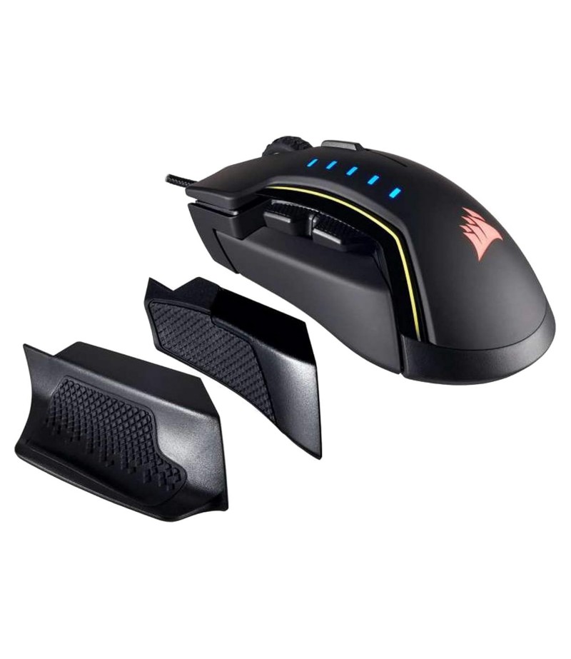 Corsair CH-9302011-NA GLAIVE RGB Gaming Mouse, Backlit LED, 16000 DPI, Optical, Black